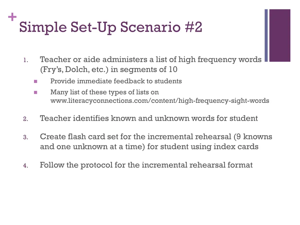 simple set up scenario 2 1