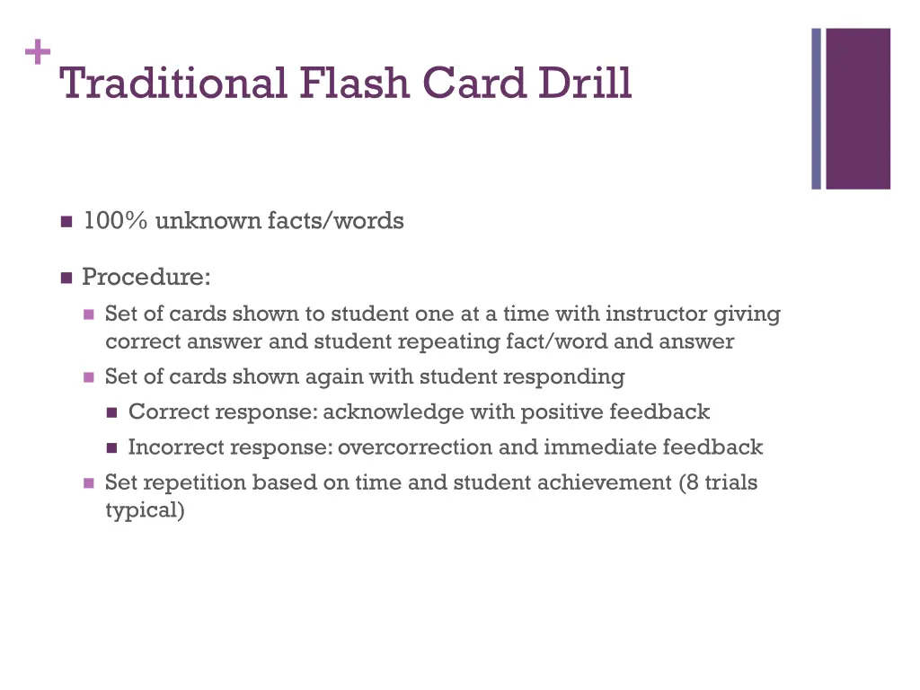 traditional flash card drill