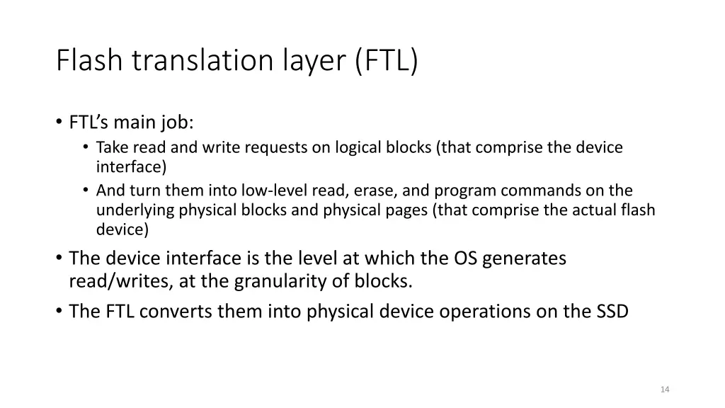 flash translation layer ftl