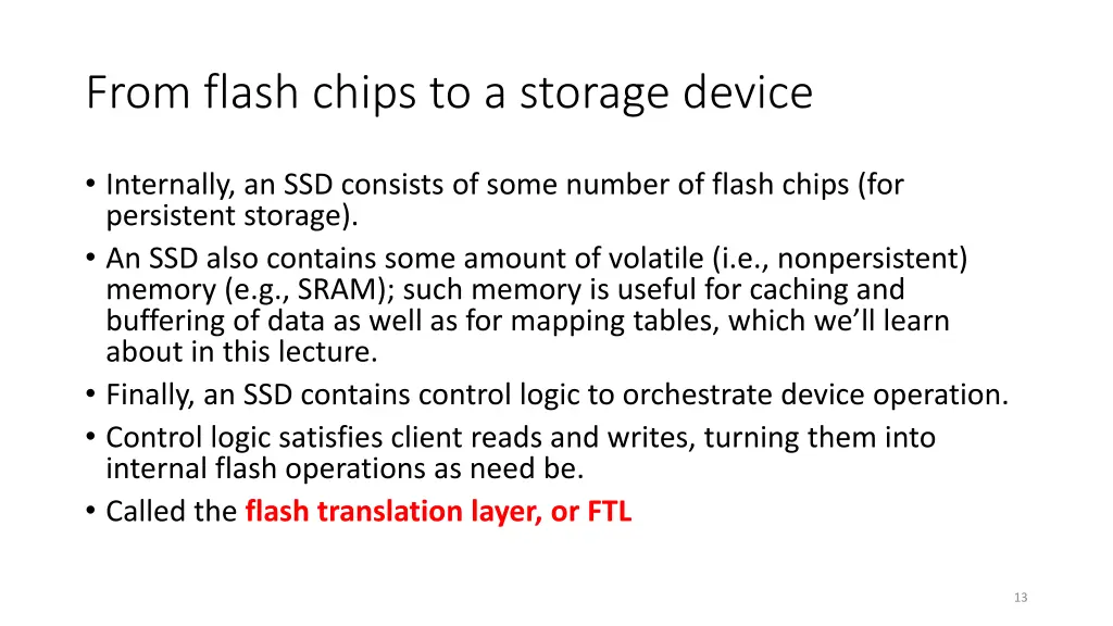 from flash chips to a storage device