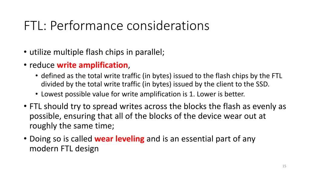 ftl performance considerations