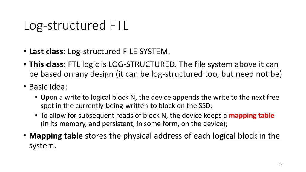 log structured ftl