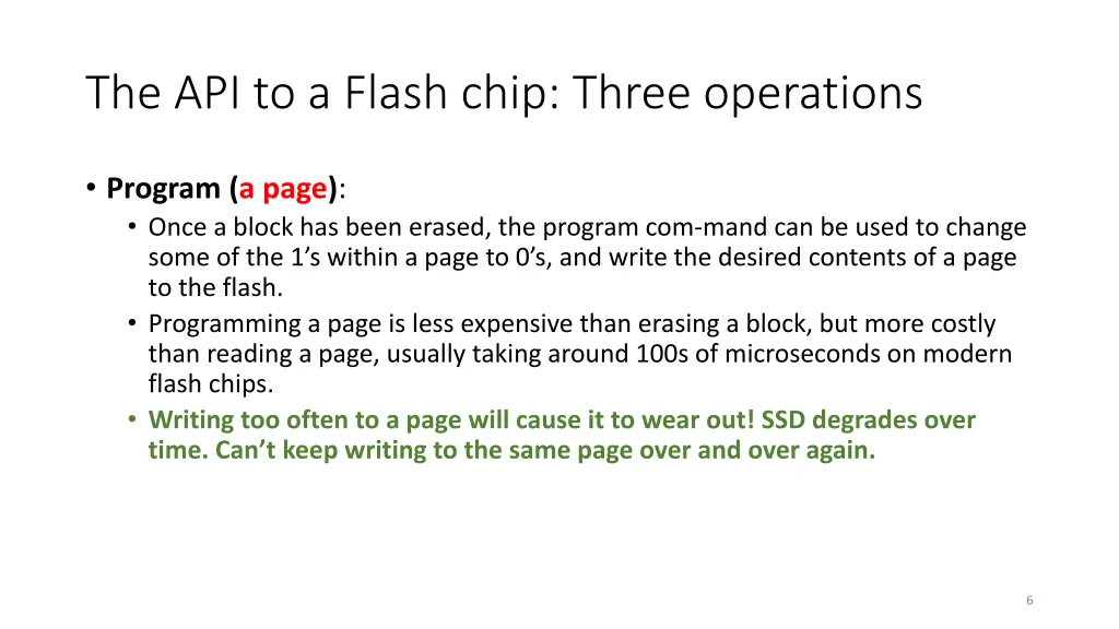 the api to a flash chip three operations 2