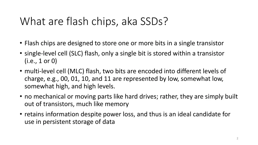 what are flash chips aka ssds