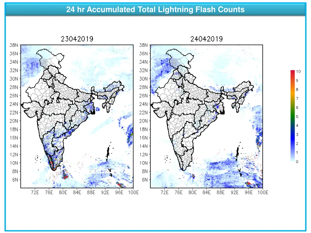 24 hr accumulated total lightning flash counts