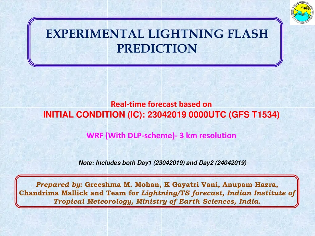 experimental lightning flash prediction