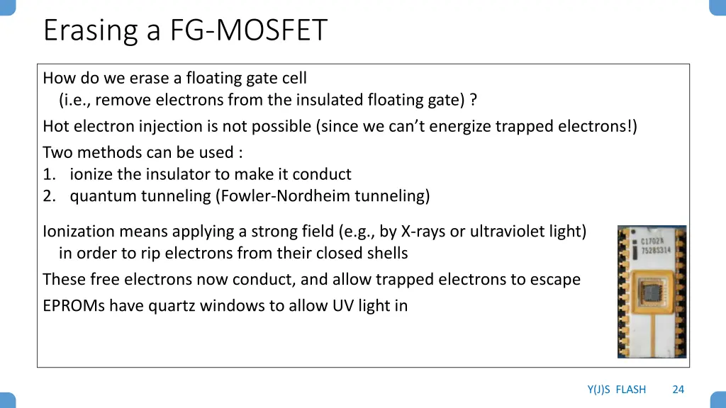 erasing a fg mosfet