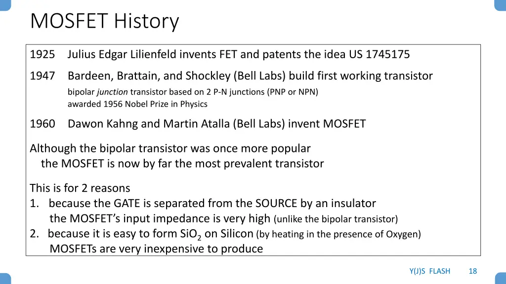 mosfet history