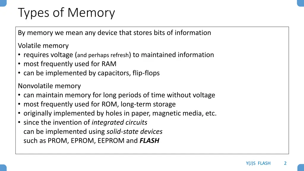 types of memory