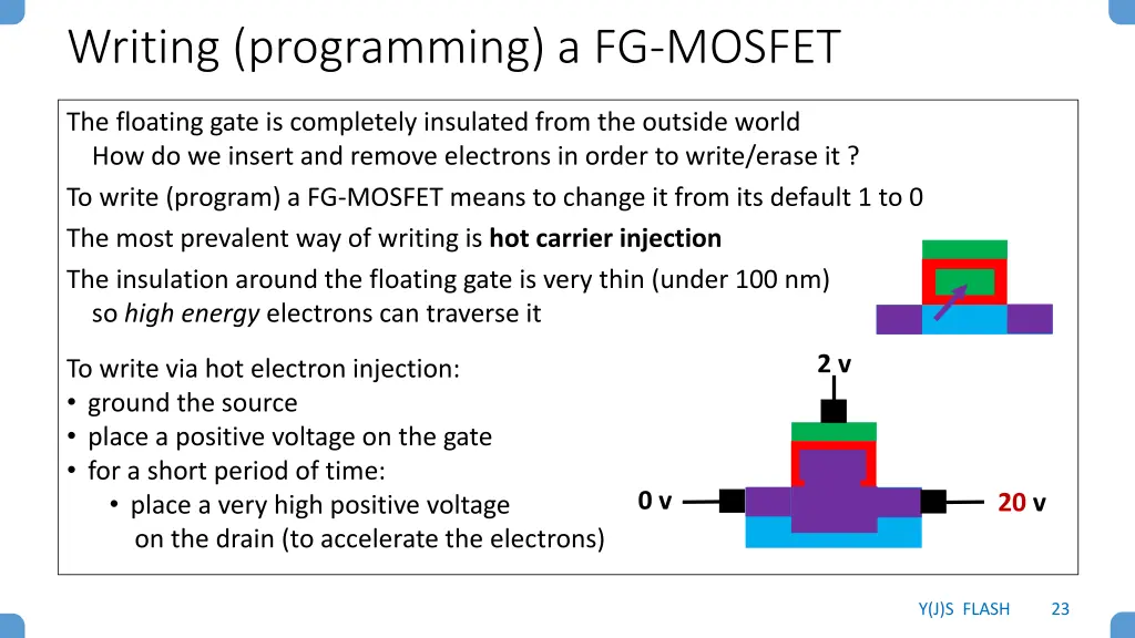 writing programming a fg mosfet