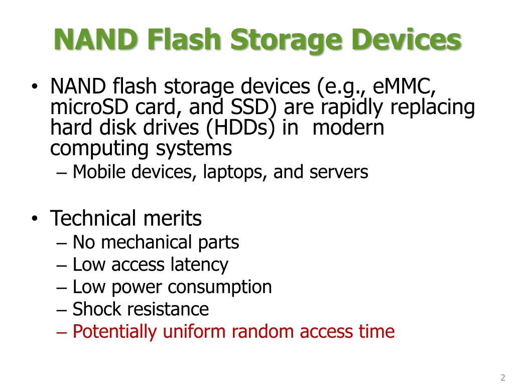 nand flash storage devices