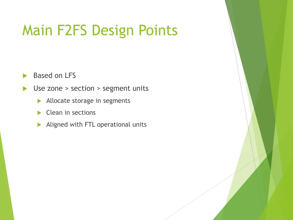 main f2fs design points