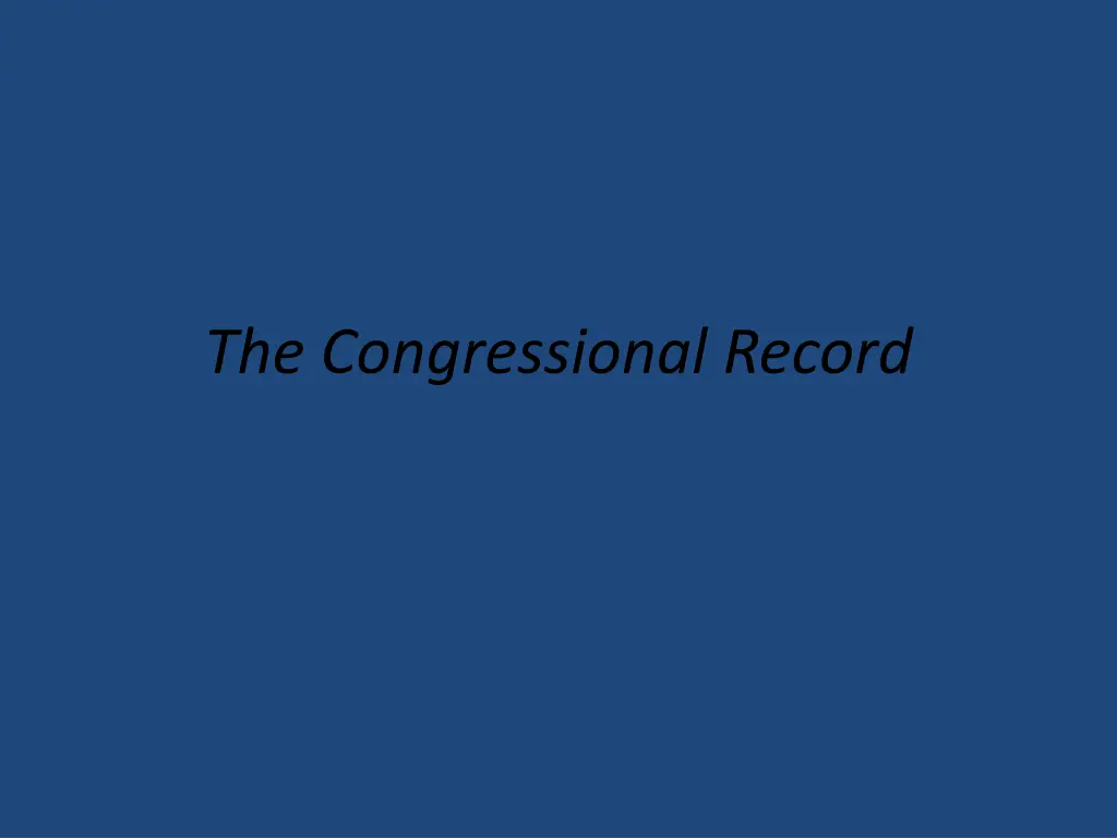 the congressional record