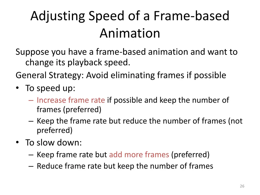 adjusting speed of a frame based animation