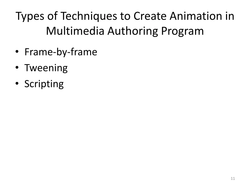 types of techniques to create animation