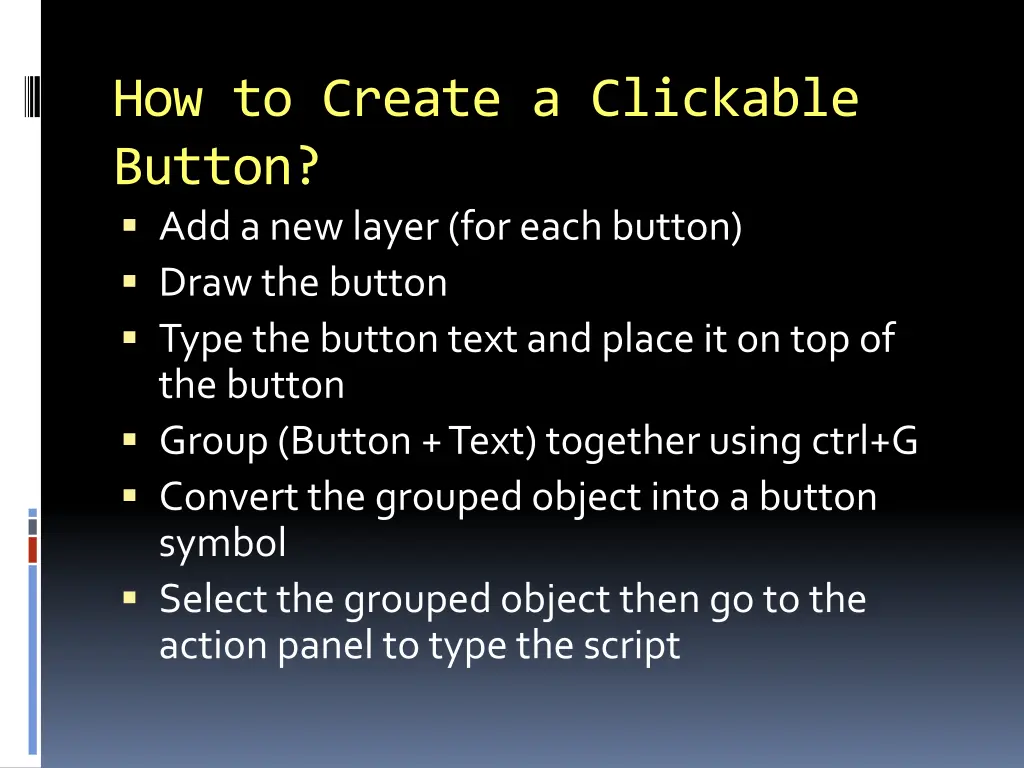 how to create a clickable button add a new layer