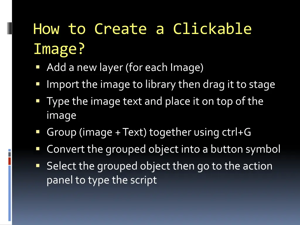 how to create a clickable image add a new layer