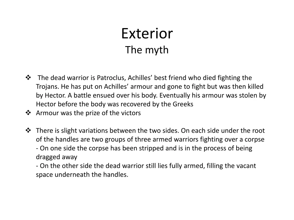 exterior the myth