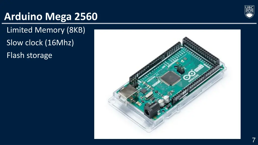 arduino mega 2560 limited memory 8kb slow clock