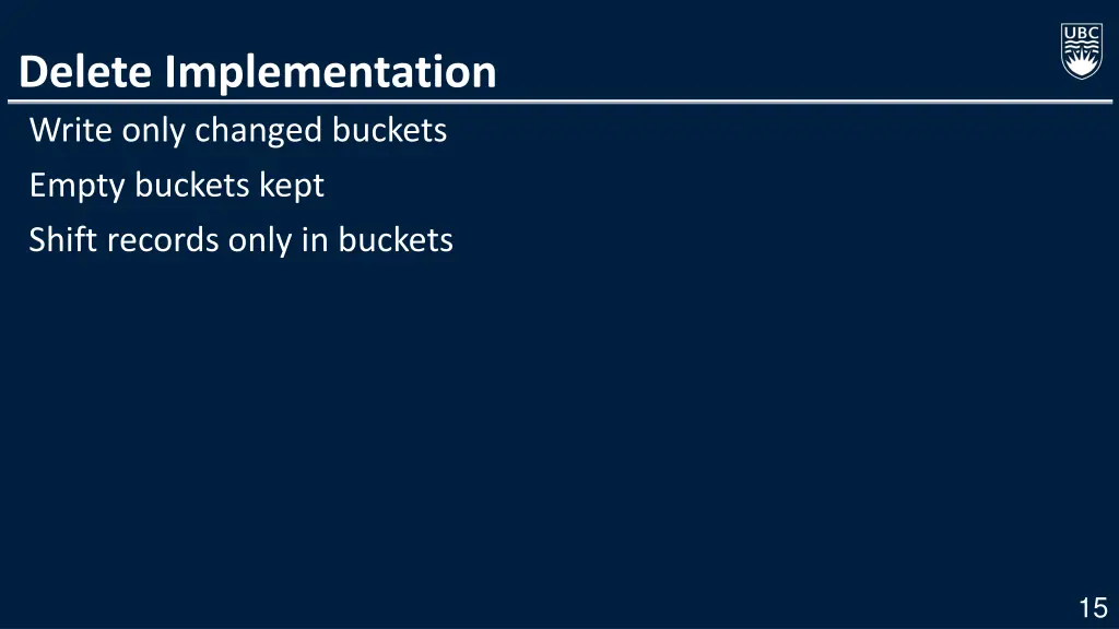 delete implementation write only changed buckets