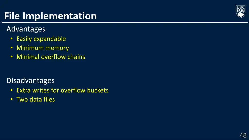 file implementation advantages easily expandable