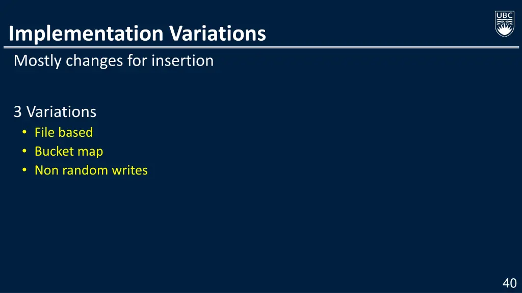 implementation variations mostly changes