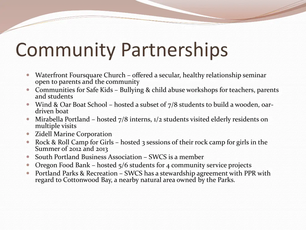 community partnerships