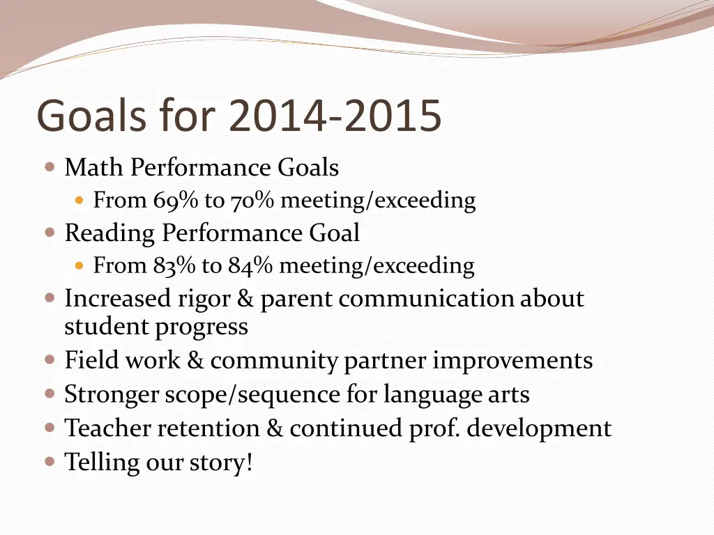 goals for 2014 2015 math performance goals from