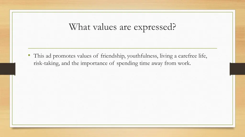 what values are expressed