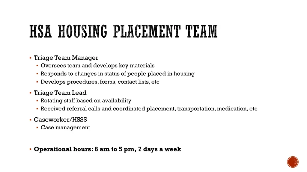 hsa housing placement team