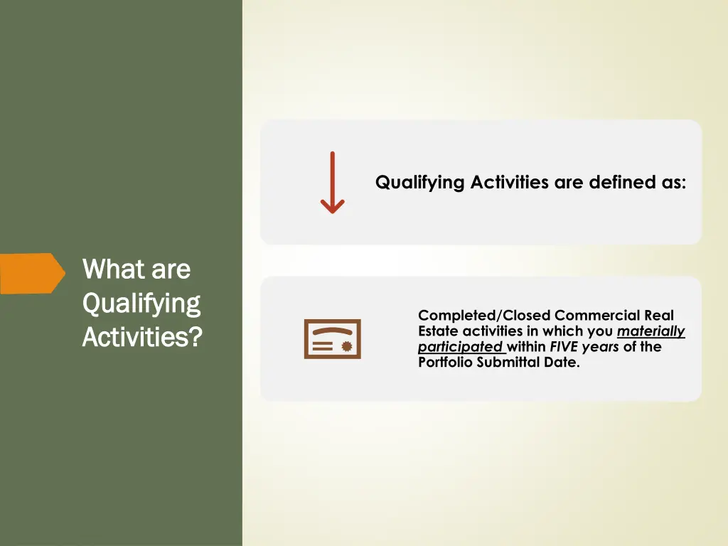 qualifying activities are defined as