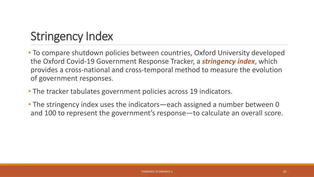 stringency index stringency index