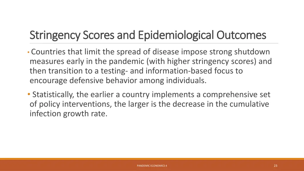 stringency scores and epidemiological outcomes