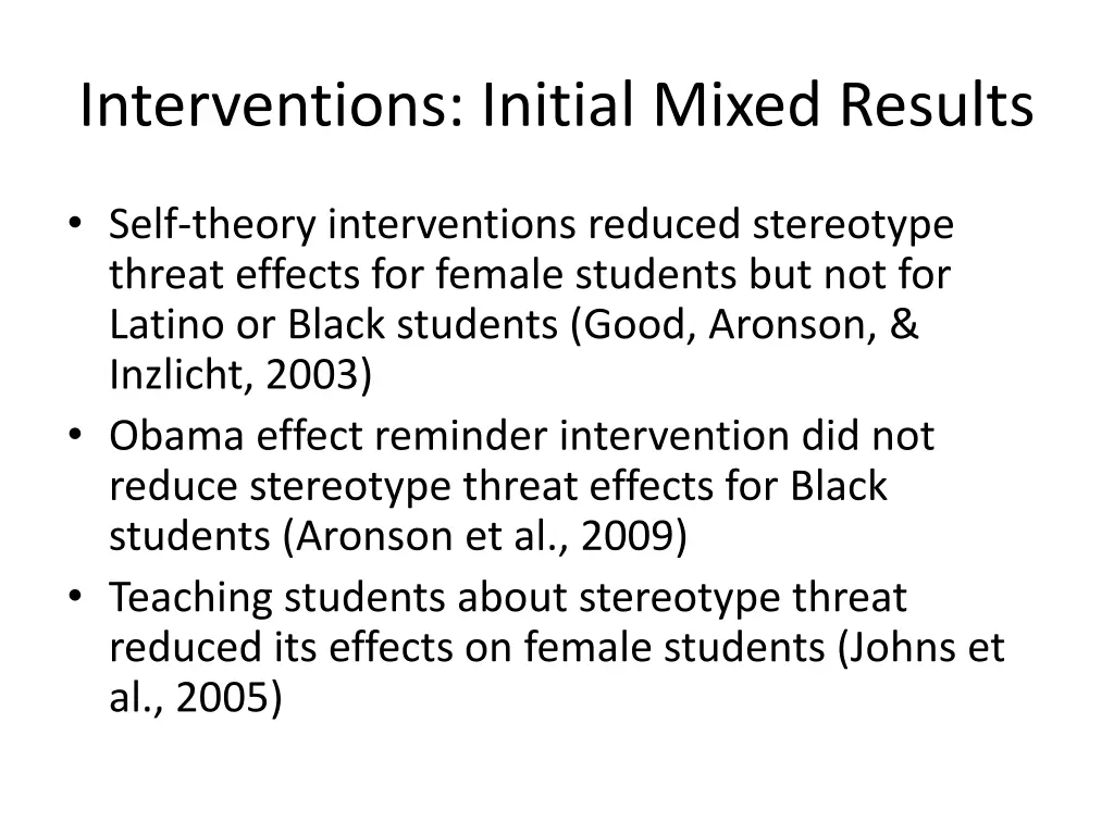 interventions initial mixed results