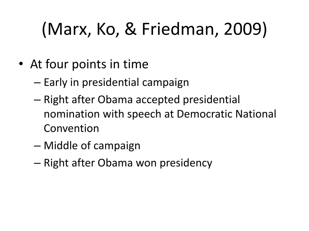 marx ko friedman 2009