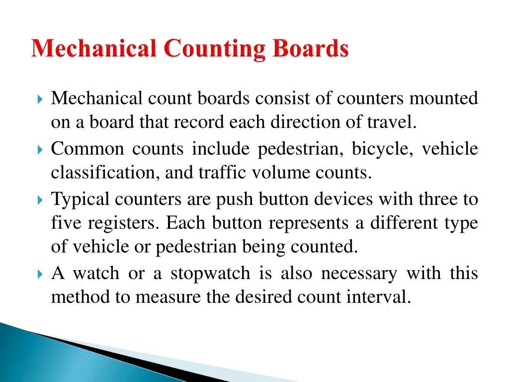 mechanical count boards consist of counters