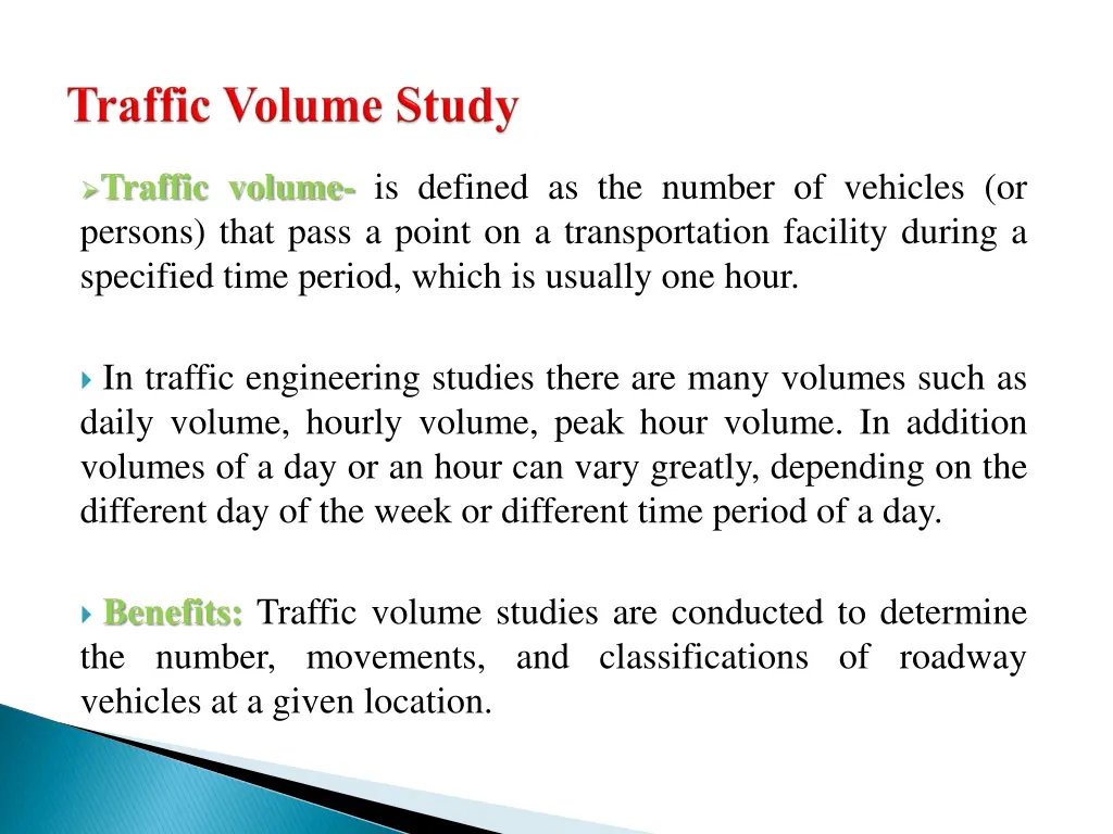 traffic volume is defined as the number