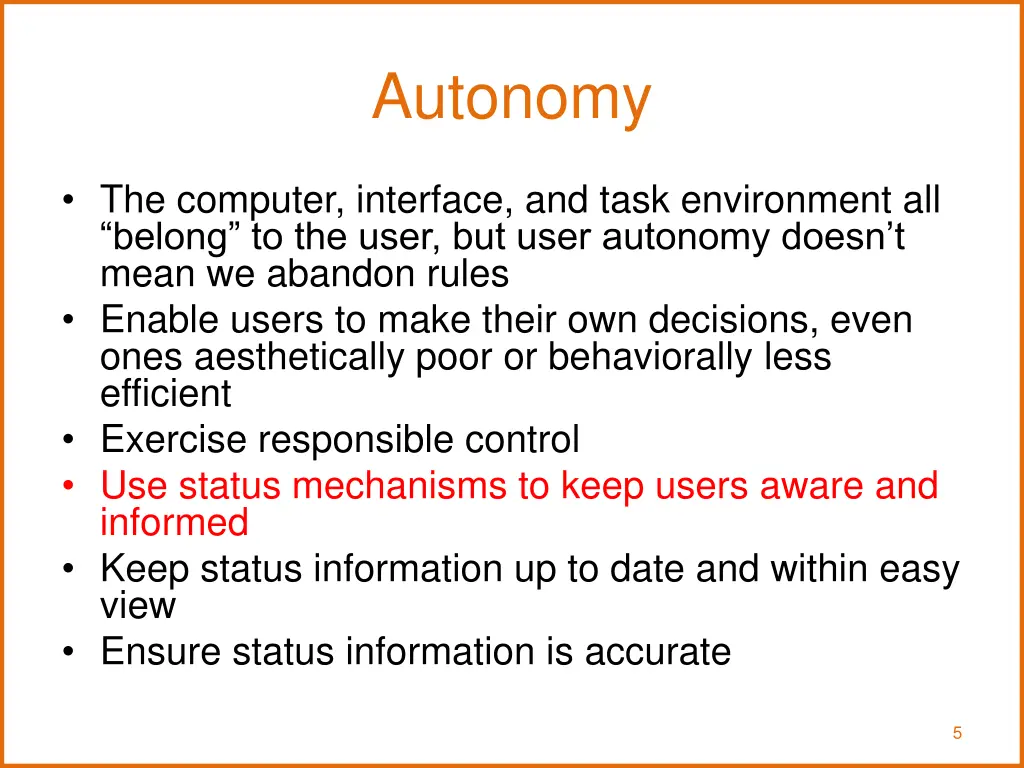 autonomy