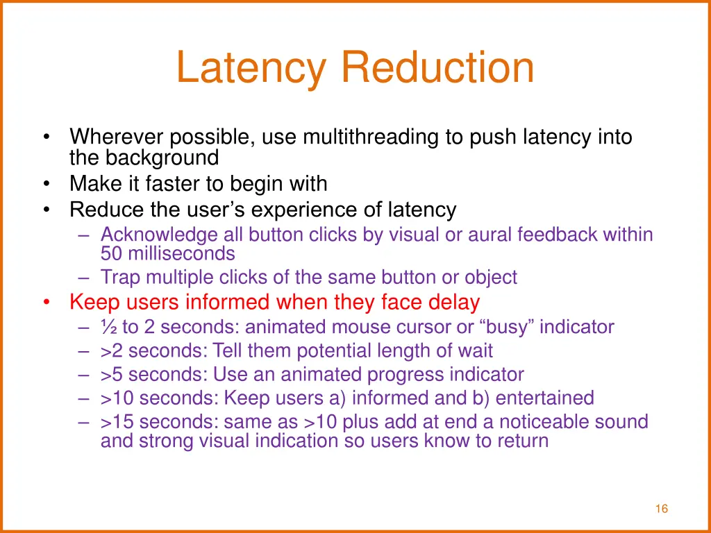 latency reduction