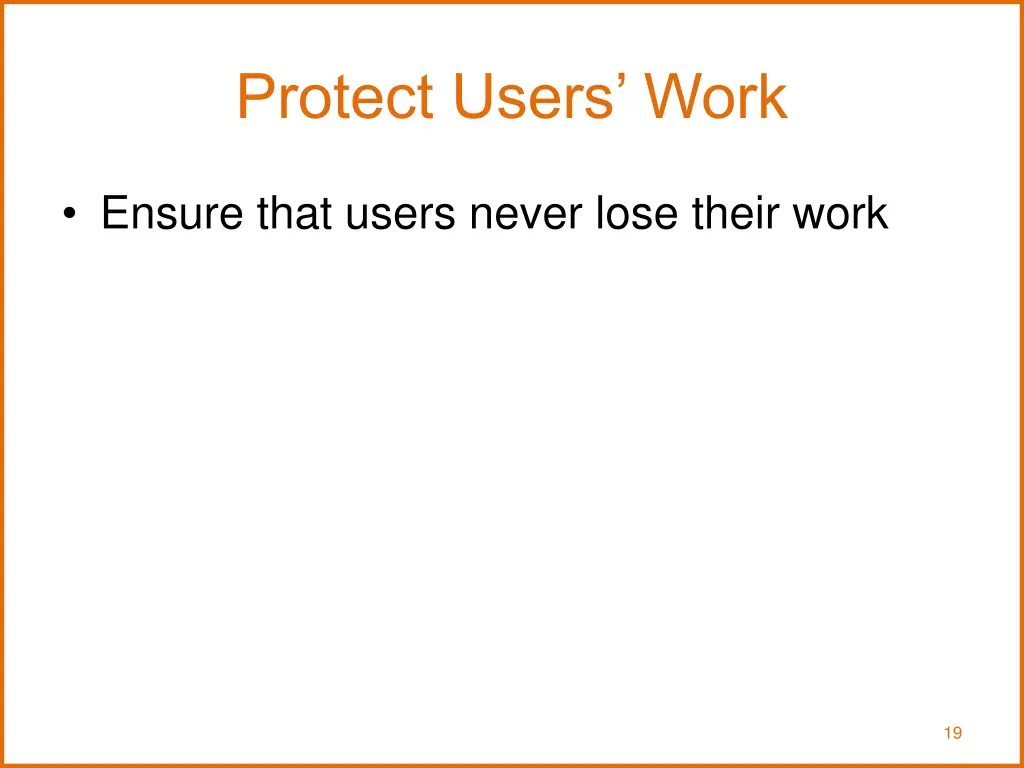 protect users work