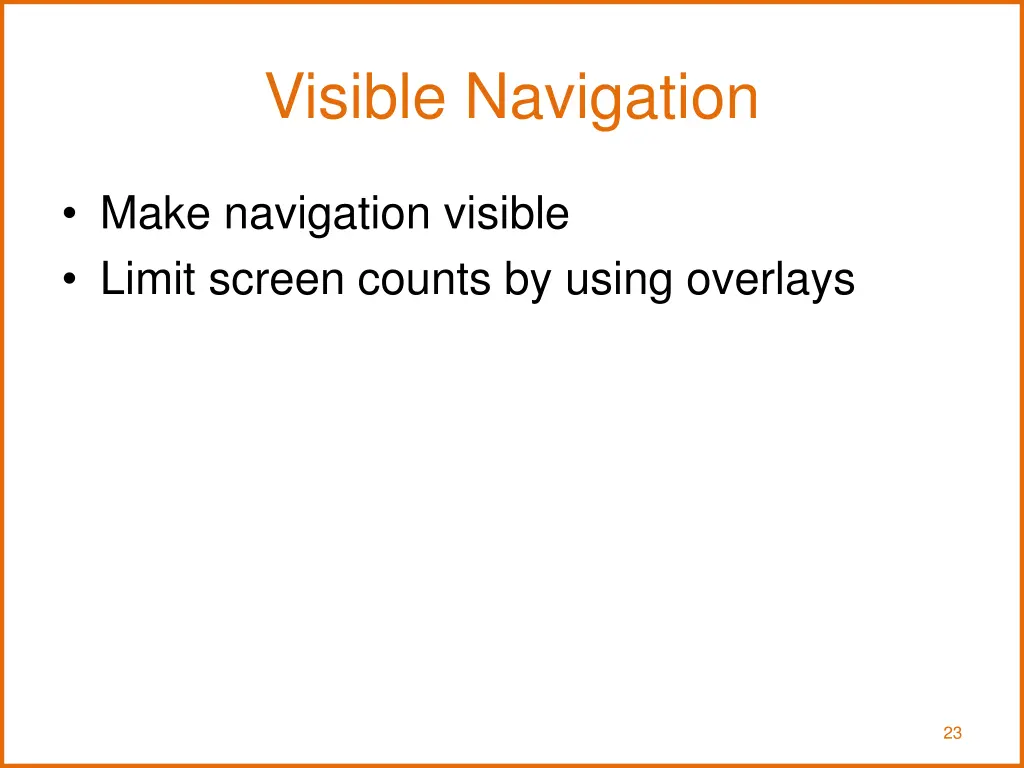 visible navigation