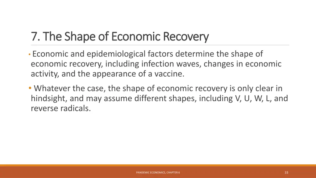 7 the shape of economic recovery 7 the shape