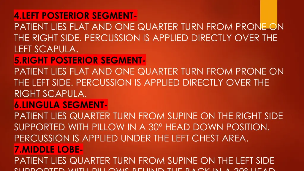 4 left posterior segment patient lies flat