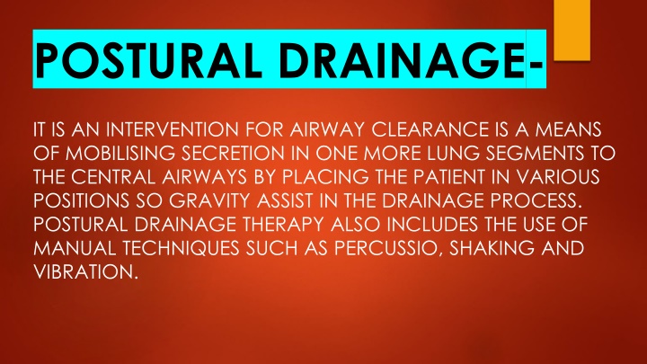 postural drainage