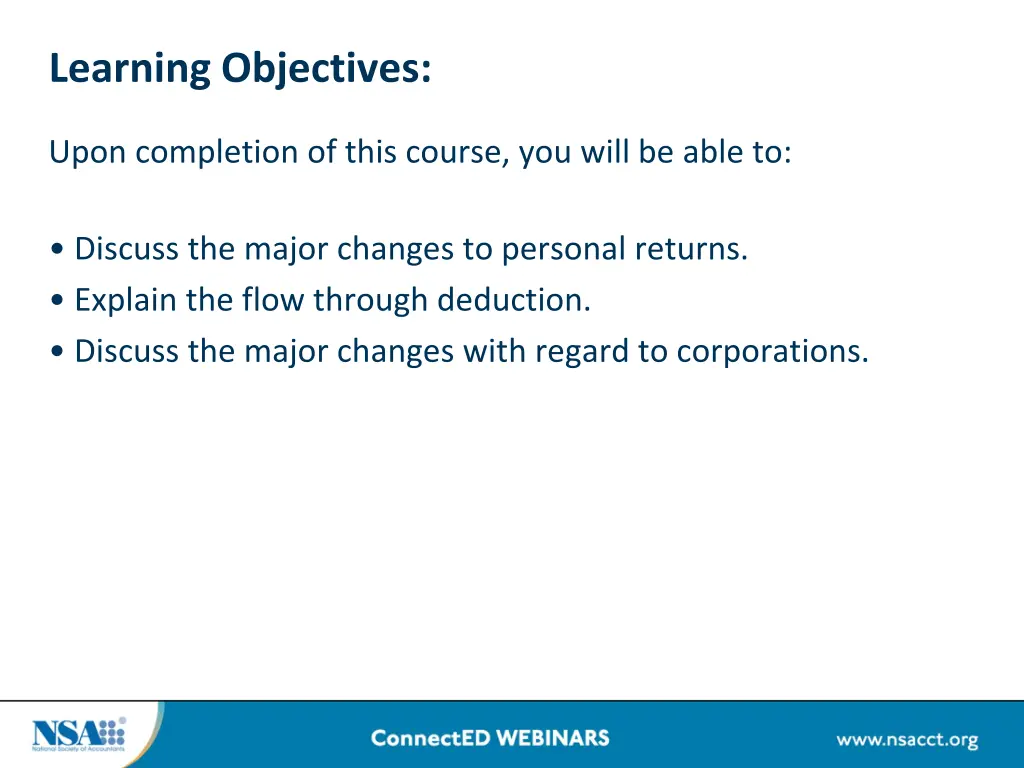 learning objectives