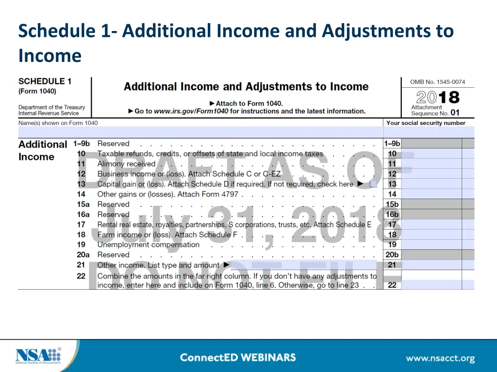 schedule 1 additional income and adjustments