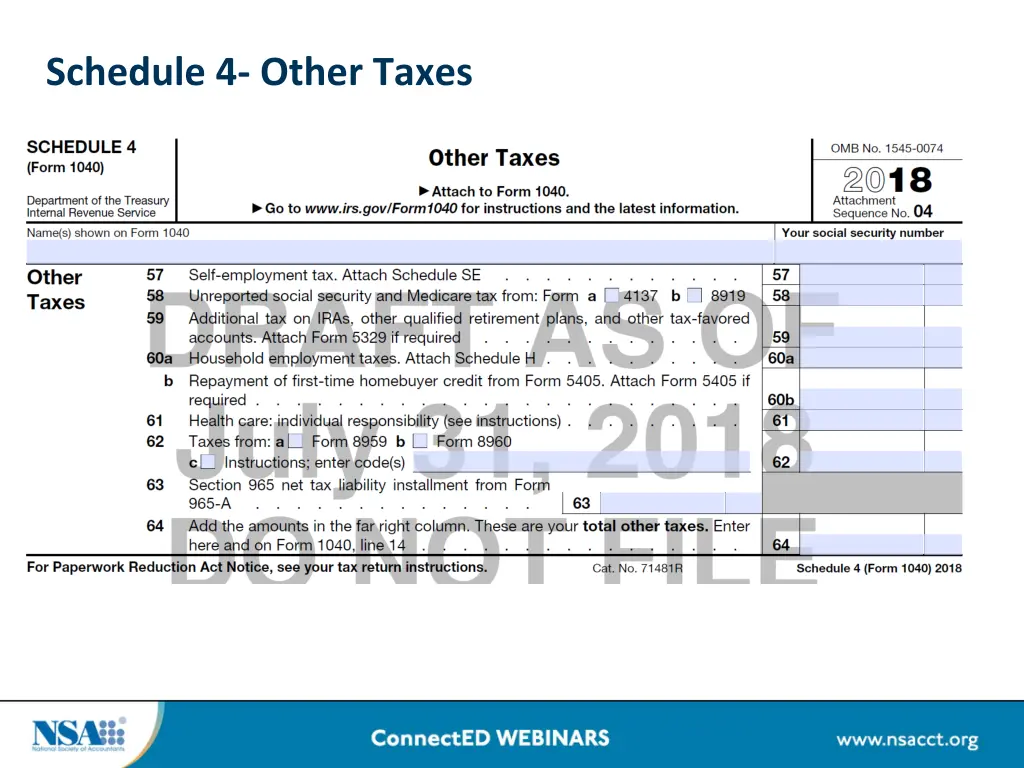 schedule 4 other taxes