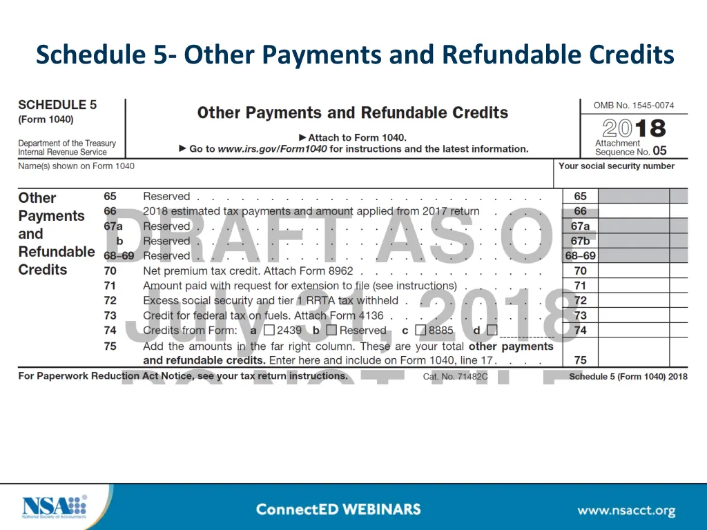 schedule 5 other payments and refundable credits