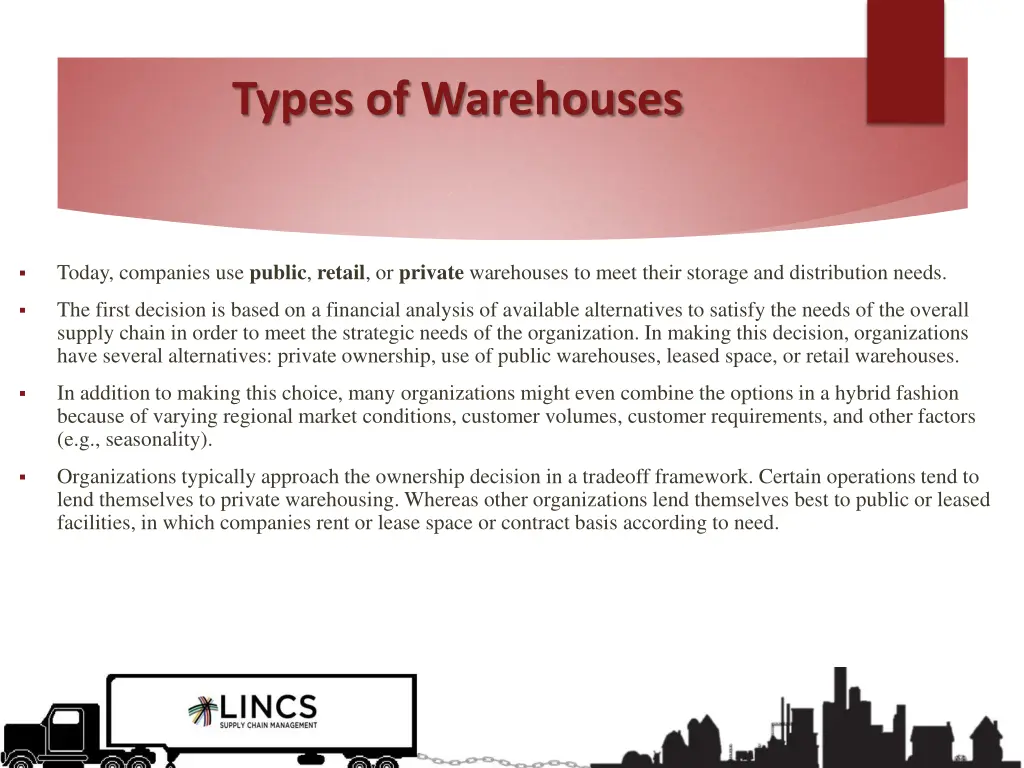 types of warehouses