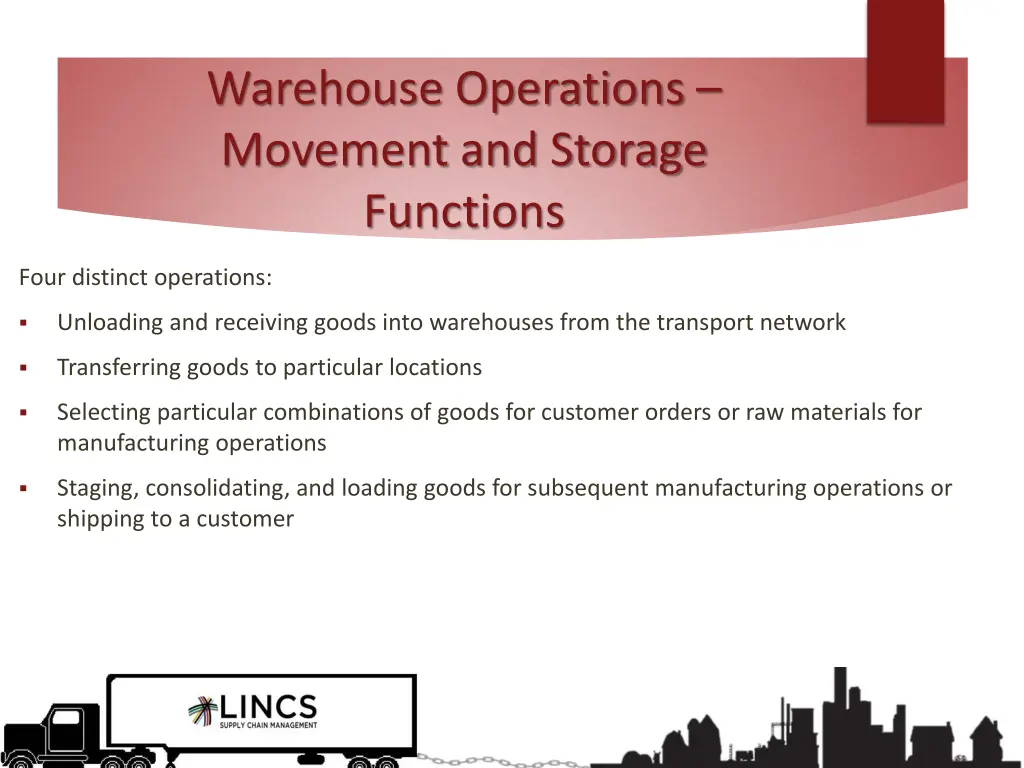 warehouse operations movement and storage